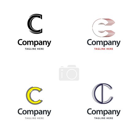 Téléchargez les illustrations : Lettre C Big Logo Pack Design. Conception de logos créatifs modernes pour votre entreprise - en licence libre de droit