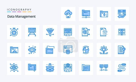 Téléchargez les illustrations : 25 Data Management Pack icône bleue - en licence libre de droit