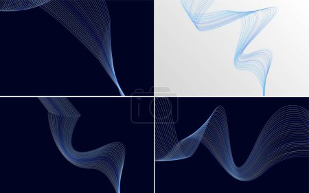 Téléchargez les illustrations : Fond vectoriel abstrait de courbe ondulatoire moderne pour une présentation amusante - en licence libre de droit