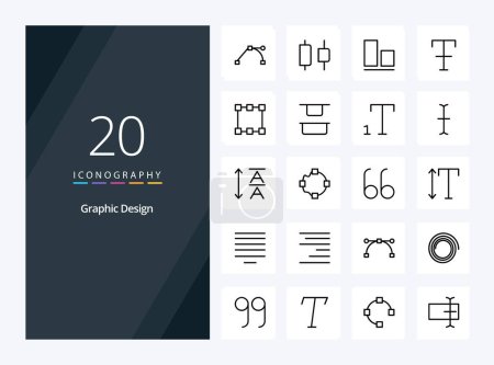 Téléchargez les illustrations : 20 Icône Design Outline pour présentation - en licence libre de droit