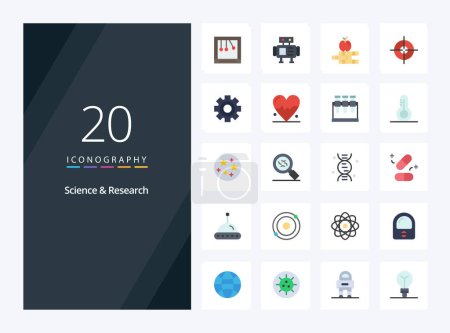 Illustration for 20 Science Flat Color icon for presentation - Royalty Free Image