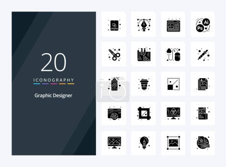 Ilustración de 20 Diseñador gráfico icono de glifo sólido para la presentación - Imagen libre de derechos