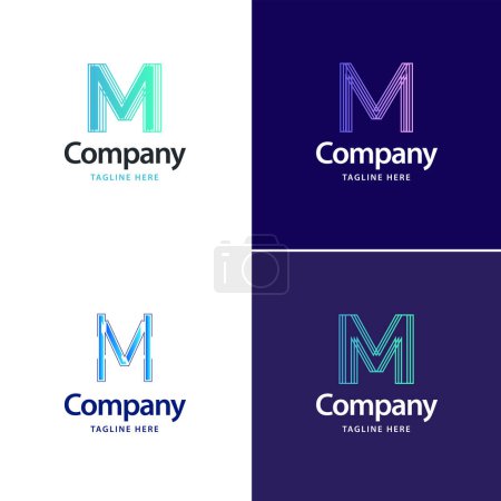 Téléchargez les illustrations : Lettre M Big Logo Pack Design. Conception de logos créatifs modernes pour votre entreprise - en licence libre de droit