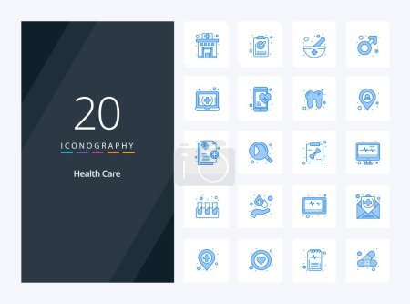 Illustration for 20 Health Care Blue Color icon for presentation - Royalty Free Image