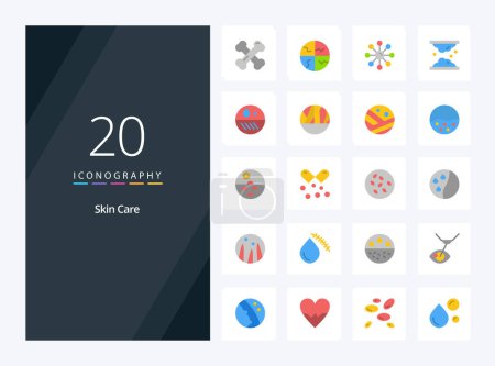 Ilustración de 20 Piel icono de color plano para la presentación - Imagen libre de derechos