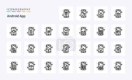 Illustration for 25 Android App Line icon pack - Royalty Free Image