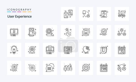 Téléchargez les illustrations : Pack d'icônes 25 User Experience Line - en licence libre de droit