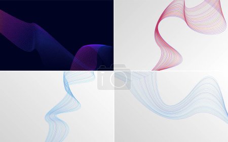 Ilustración de Paquete de fondo de vector abstracto de curva de onda moderna para un diseño elegante y profesional - Imagen libre de derechos