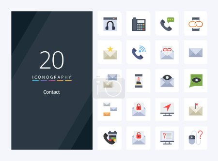 Ilustración de 20 contacto icono de color plano para la presentación - Imagen libre de derechos