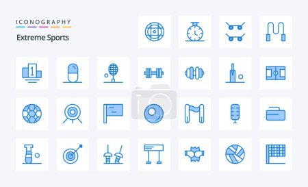 Illustration for 25 Sport Blue icon pack - Royalty Free Image
