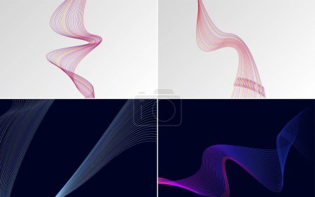 Illustration for Use these abstract waving line backgrounds to create unique designs - Royalty Free Image