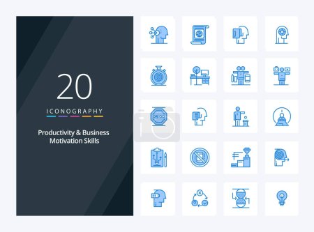 Illustration for 20 Productivity And Business Motivation Skills Blue Color icon for presentation - Royalty Free Image