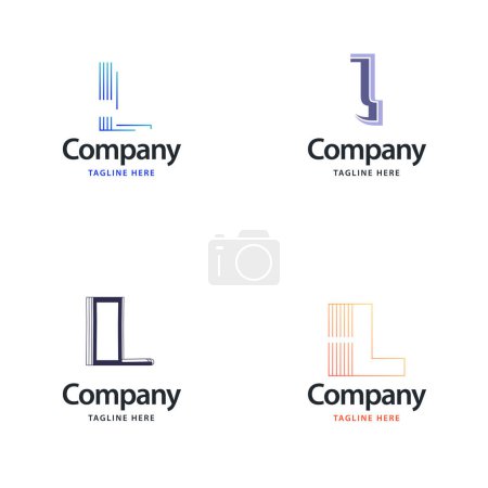 Téléchargez les illustrations : Lettre L Big Logo Pack Design Creative Design de logos modernes pour votre entreprise - en licence libre de droit