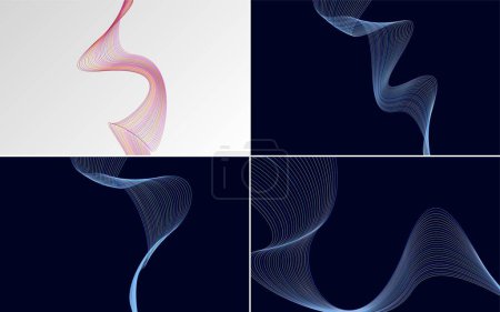 Ilustración de Curva de onda vector abstracto paquete de fondo para un aspecto profesional y pulido - Imagen libre de derechos