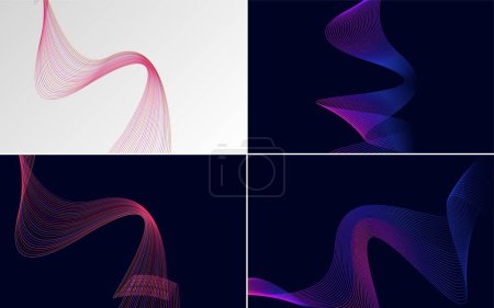 Illustration for Collection of geometric minimal lines pattern set - Royalty Free Image