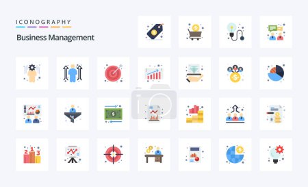 Illustration for 25 Business Management Flat color icon pack - Royalty Free Image