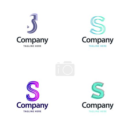 Illustration for Letter S Big Logo Pack Design. Creative Modern logos design for your business - Royalty Free Image