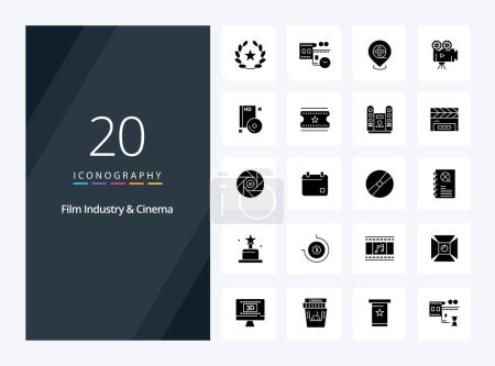 Ilustración de 20 Cenima Solid Glyph icono para la presentación - Imagen libre de derechos