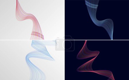 Illustration for Add a modern flair to your project with this set of 4 vector wave backgrounds - Royalty Free Image