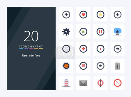 Ilustración de 20 icono de color plano de interfaz de usuario para la presentación - Imagen libre de derechos