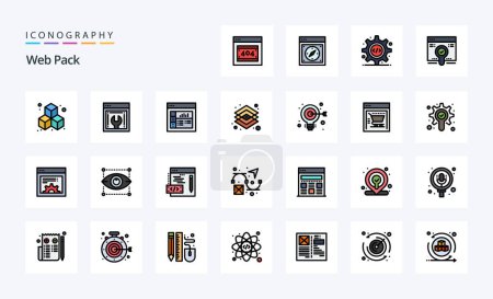 Ilustración de Paquete de iconos de 25 líneas de paquete web - Imagen libre de derechos