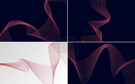Illustration for Wave curve abstract vector background pack for a sleek and professional look - Royalty Free Image