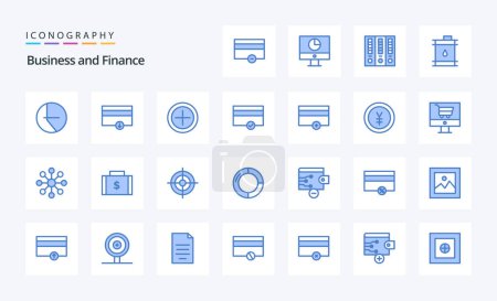 Ilustración de 25 Finanzas Paquete icono azul - Imagen libre de derechos
