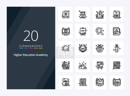 Téléchargez les illustrations : 20 icône de contour de l'Académie pour la présentation - en licence libre de droit