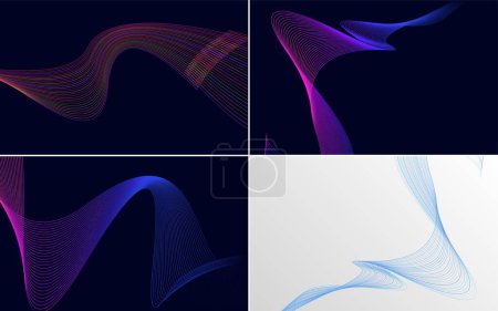 Photo for Add a unique flair to your designs with this set of 4 vector backgrounds - Royalty Free Image