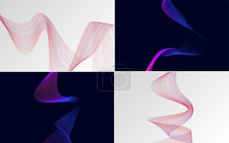 Ilustración de Curva de onda vector abstracto paquete de fondo para un diseño elegante y elegante - Imagen libre de derechos