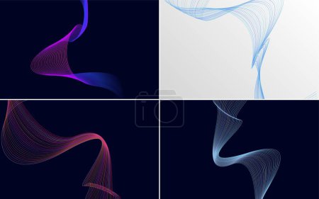 Illustration for Wave curve abstract vector background pack for presentations. flyers. and brochures - Royalty Free Image