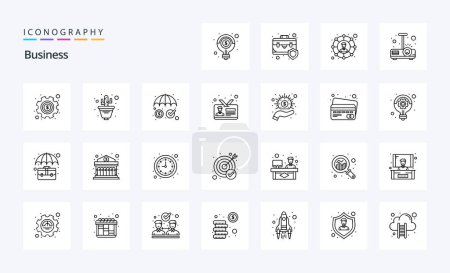 Illustration for 25 Business Line icon pack - Royalty Free Image