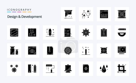 Illustration for 25 Design  Development Solid Glyph icon pack - Royalty Free Image