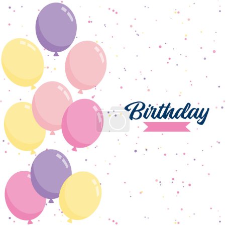 Illustration for Happy Birthday To you Balloon background for party holiday birthday promotion card poster - Royalty Free Image