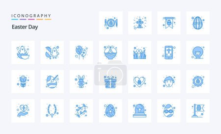 Ilustración de 25 paquete icono azul de Pascua - Imagen libre de derechos