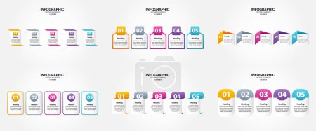 Illustration for Add a professional touch to your presentation with our Vector 6 Infographics Pack. - Royalty Free Image