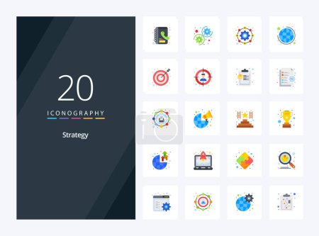 Ilustración de 20 Estrategia icono de color plano para la presentación - Imagen libre de derechos