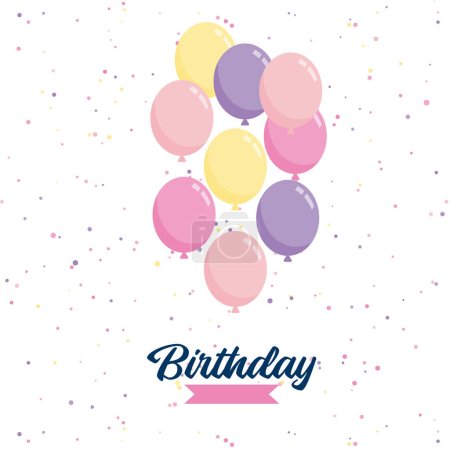 Ilustración de Feliz cumpleaños a usted Fondo globo para fiesta fiesta cumpleaños promoción tarjeta cartel - Imagen libre de derechos