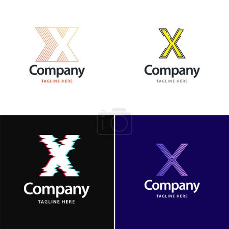 Ilustración de Letra X Diseño de Logo Grande Diseño de Logotipos Creativos y Modernos para su negocio - Imagen libre de derechos