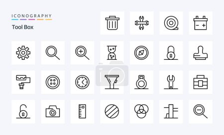 Illustration for 25 Tools Line icon pack - Royalty Free Image