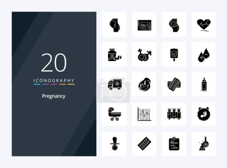 Illustration for 20 Pregnancy Solid Glyph icon for presentation - Royalty Free Image