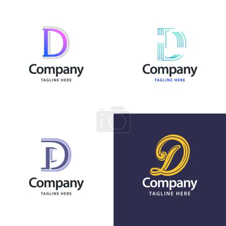 Téléchargez les illustrations : Lettre D Big Logo Pack Design. Conception de logos créatifs modernes pour votre entreprise - en licence libre de droit