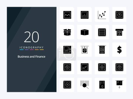 Illustration for 20 Finance Solid Glyph icon for presentation - Royalty Free Image