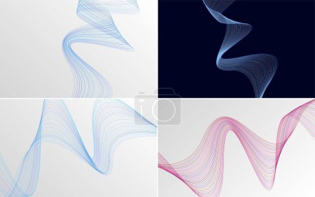 Ilustración de Curva de onda vector abstracto paquete de fondo para un diseño elegante y moderno - Imagen libre de derechos