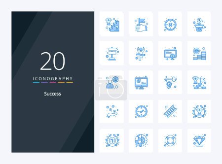 Illustration for 20 Sucess Blue Color icon for presentation - Royalty Free Image