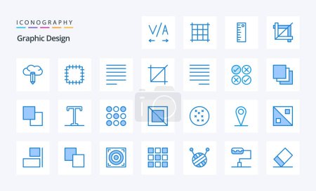 Illustration for 25 Design Blue icon pack - Royalty Free Image