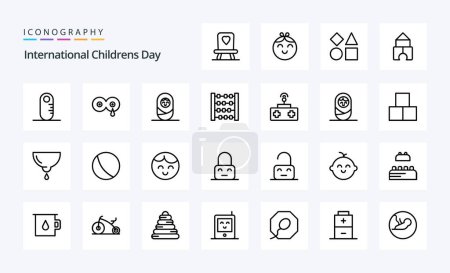 Ilustración de 25 Baby Line paquete de iconos - Imagen libre de derechos