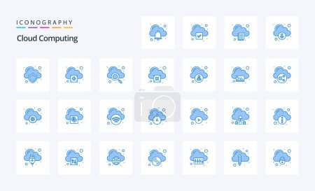 Illustration for 25 Cloud Computing Blue icon pack - Royalty Free Image