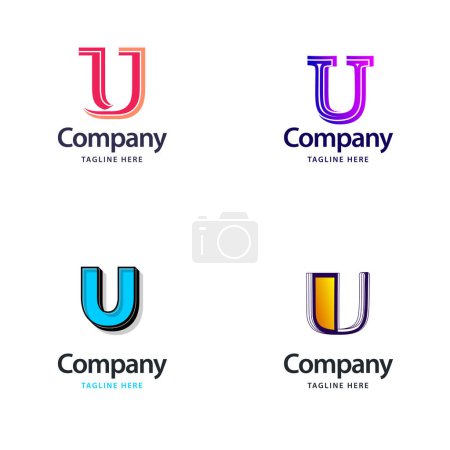 Ilustración de Letra U Diseño del paquete del logotipo grande Diseño moderno creativo de los logotipos para su negocio - Imagen libre de derechos