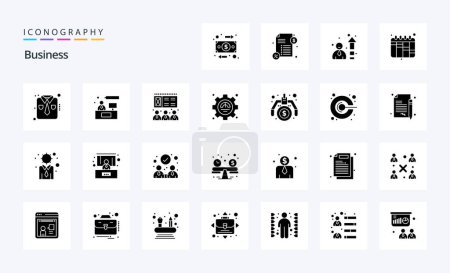 Ilustración de 25 Paquete de iconos de glifos sólidos de negocios - Imagen libre de derechos